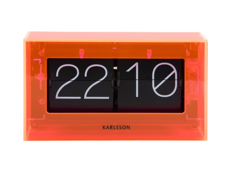 present time Table clock Boxed Flip - KA5976OR Neon orange