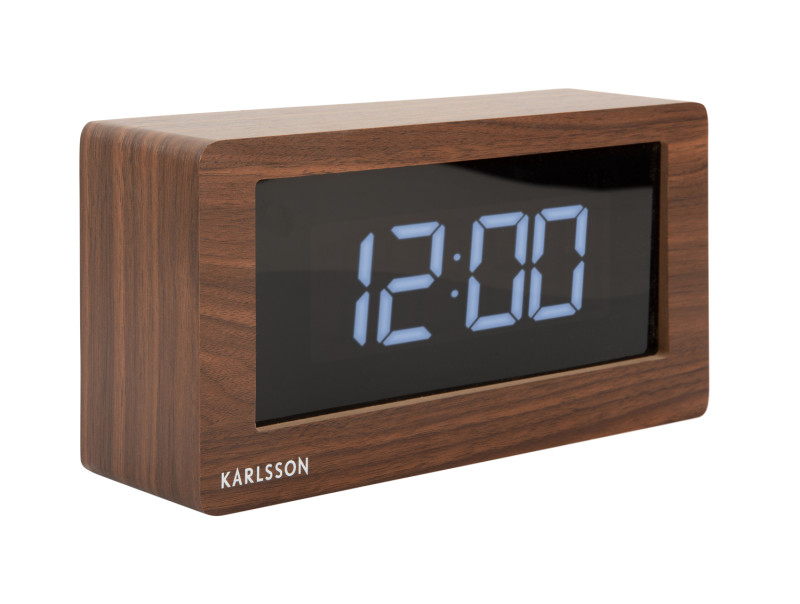Present Time Table Clock Boxed LED - KA5899DW Dark Wood
