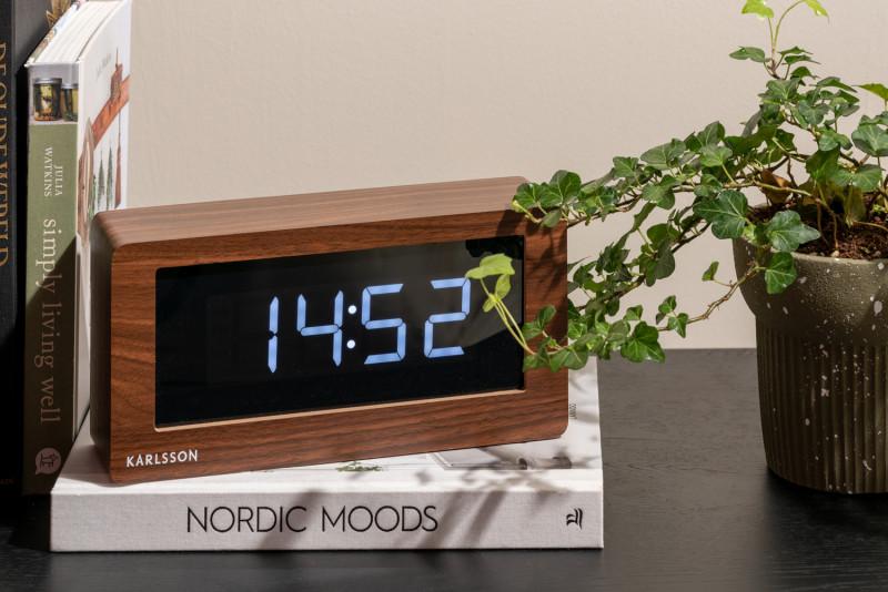 Present Time Table Clock Boxed LED - KA5899DW Dark Wood