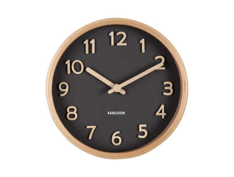 Present Time Table Clock Pure Wood Grain - KA5875BK Black