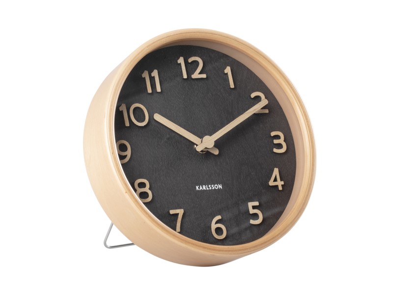 present time Table Clock Pure Wood Grain - KA5875BK Black