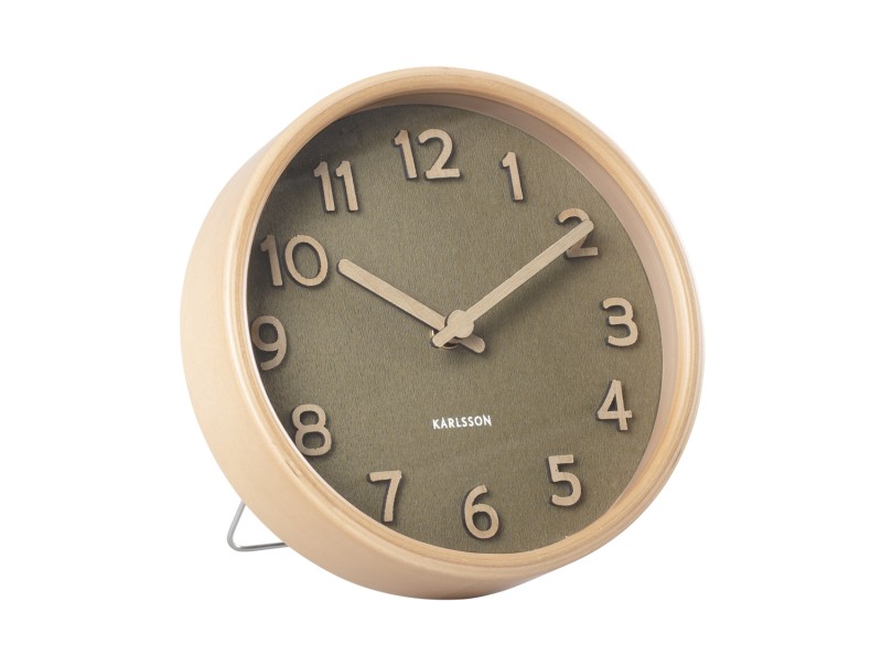 Present Time Table Clock Pure Wood Grain - KA5875MG Moss Green