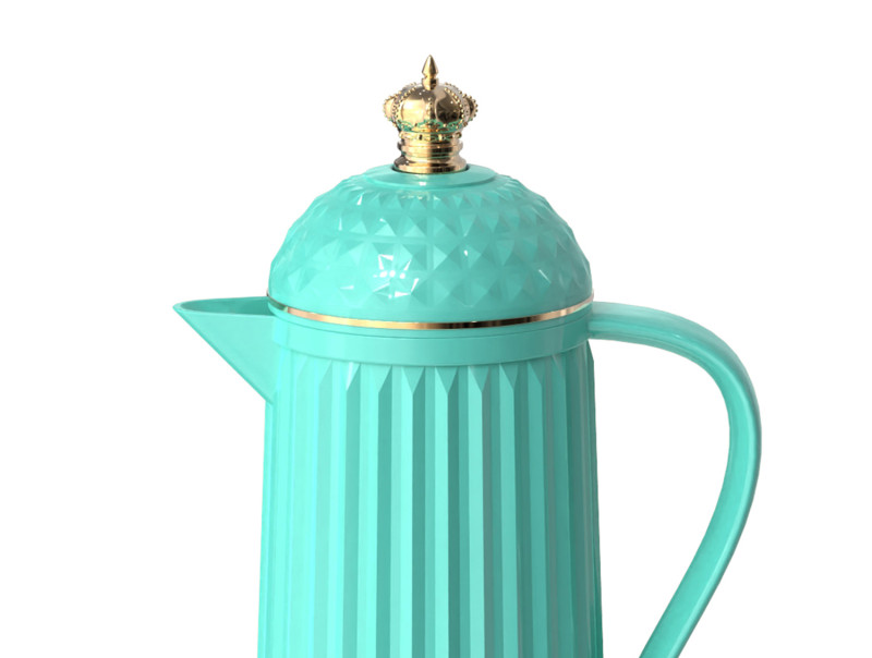 Present Time Thermos Bottle Crown - PT4291BL Turquoise Blue
