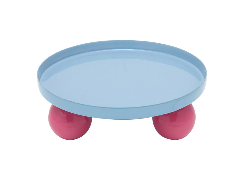 Present Time Tray Double Funky Round - PT4309LB Soft Blue & Bright Pink