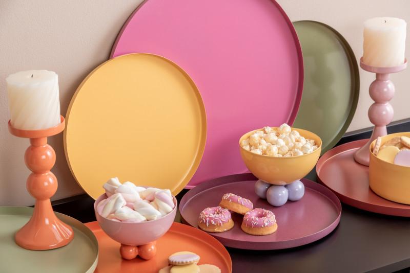 Present Time Tray Servir Round Small - PT4240OR Bright Orange