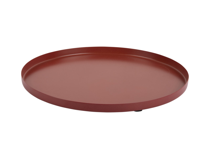 present time Tray Servir Round Small - PT4240RD Red ochre