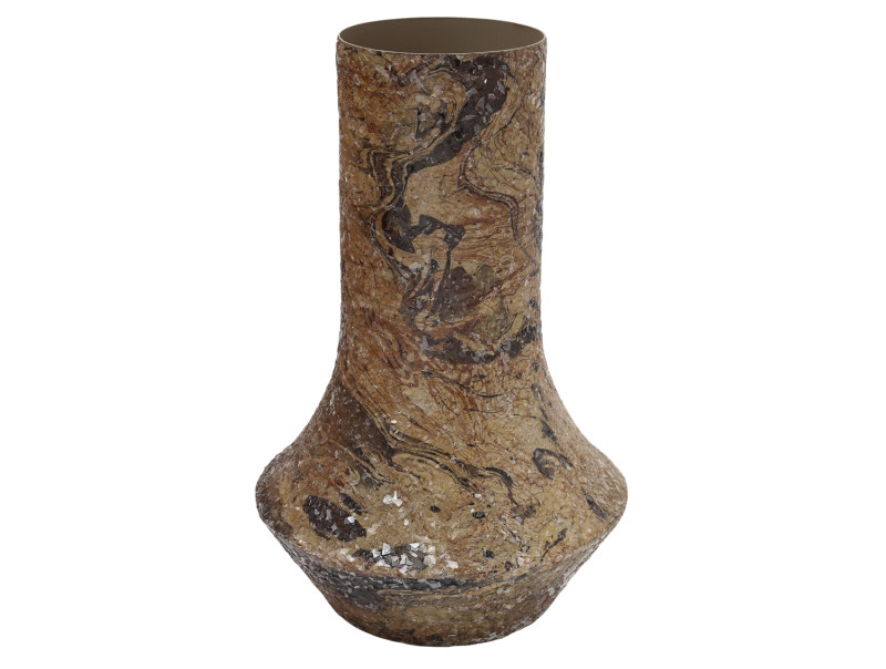 present time Vase Mosaic Marble - PT4352BR Vase Mosaic Marble brown