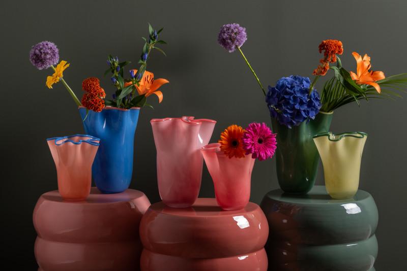 Present Time Vase Ruffles Large - PT4160BL Jeans Blue