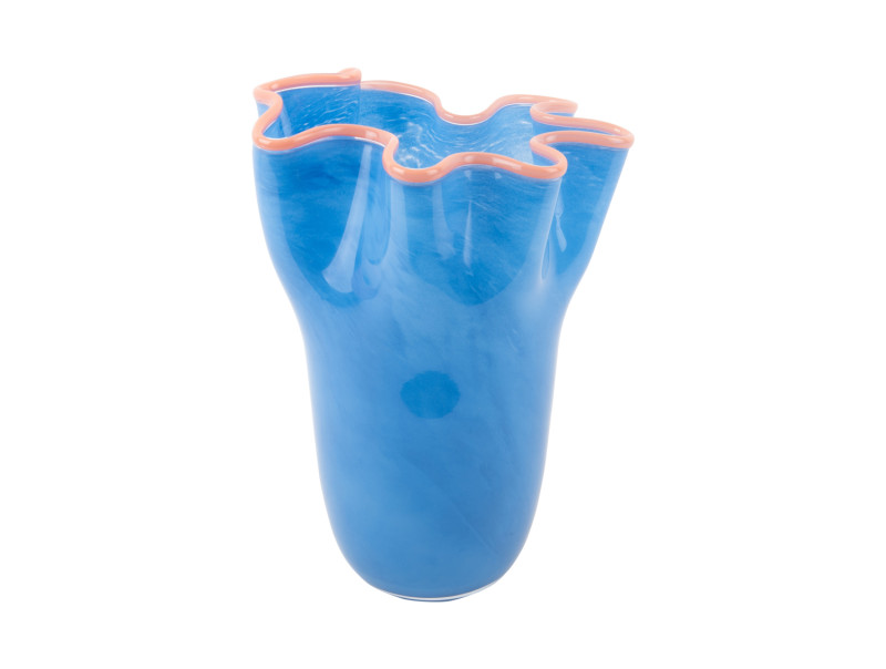 present time Vase Ruffles Large - PT4160BL Jeans blue