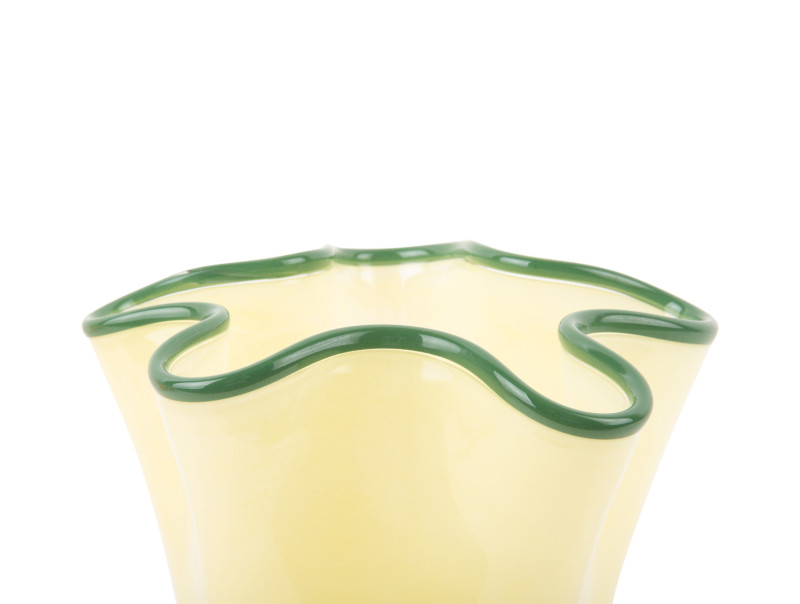 Present Time Vase Ruffles Medium - PT4159LY Soft Yellow