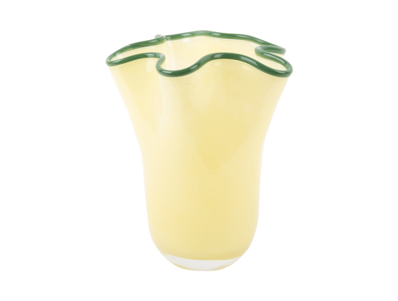 present time Vase Ruffles Medium - PT4159LY Soft yellow