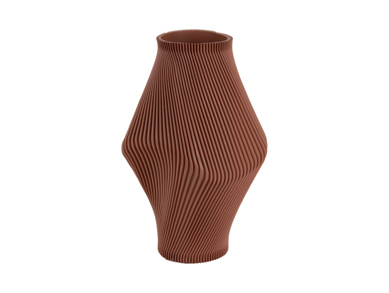 Present Time Vase Twisted Rib Large - PT4293BR Warm Brown