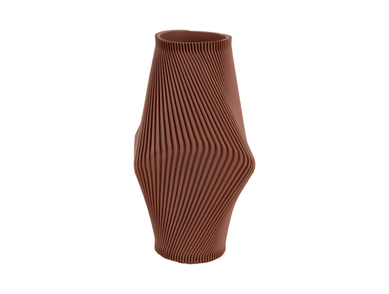 Present Time Vase Twisted Rib Large - PT4293BR Warm Brown