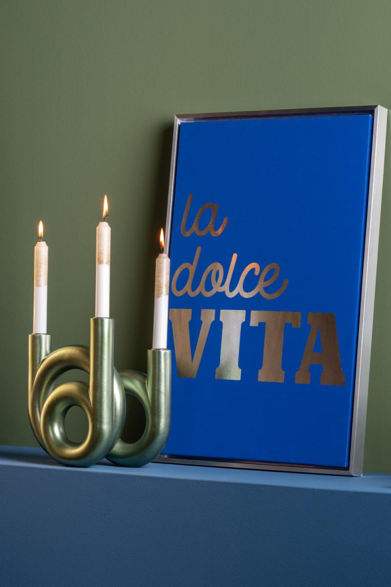 Present Time Wall Art La Dolce Vita Medium - PT4182 Dark Blue & Silver