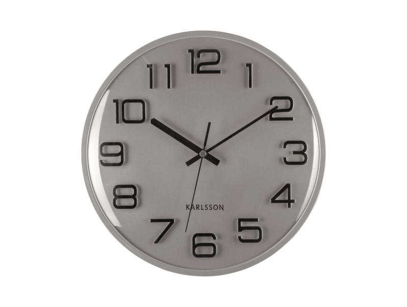 present time Wall Clock 3D Numbers - KA6022SI Silver painted