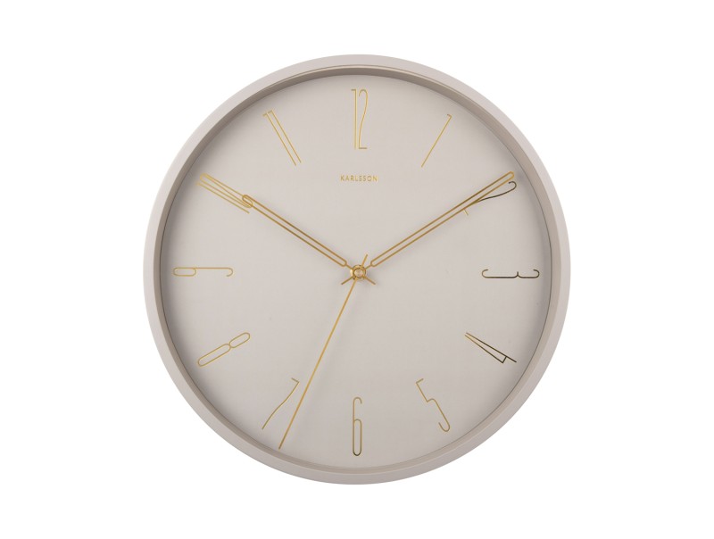 Present Time Wall Clock Belle Numbers - KA5898WG Warm Grey