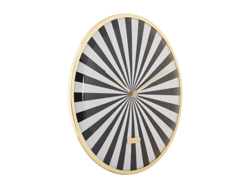 Present Time Wall Clock Candy Swirl Dome - KA6007BK Black & White