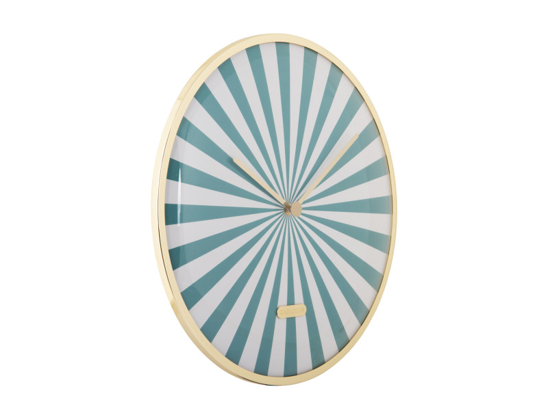 Present Time Wall Clock Candy Swirl Dome - KA6007BL Turquoise Blue & White