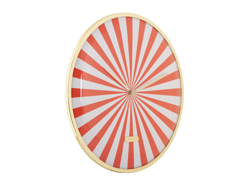 Present Time Wall Clock Candy Swirl Dome - KA6007OR Bright Orange & White
