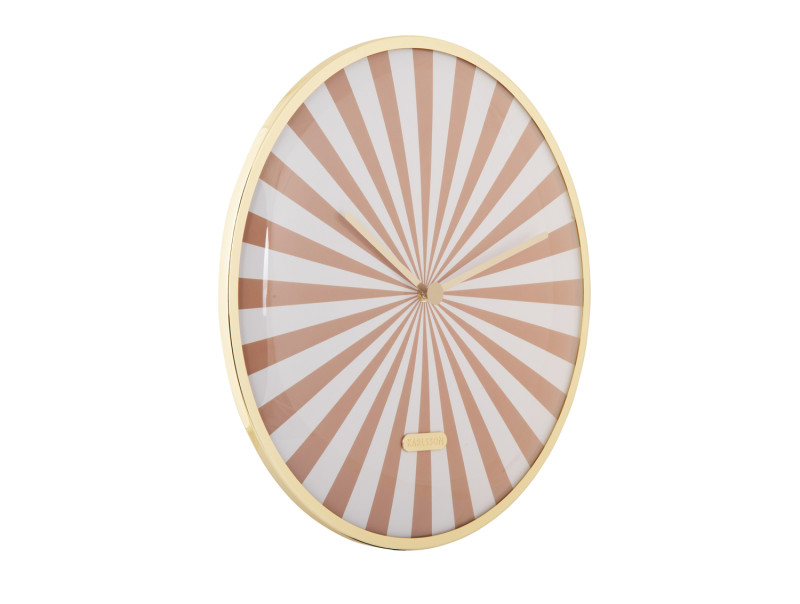 Present Time Wall Clock Candy Swirl Dome - KA6007SB Soft Brown & White