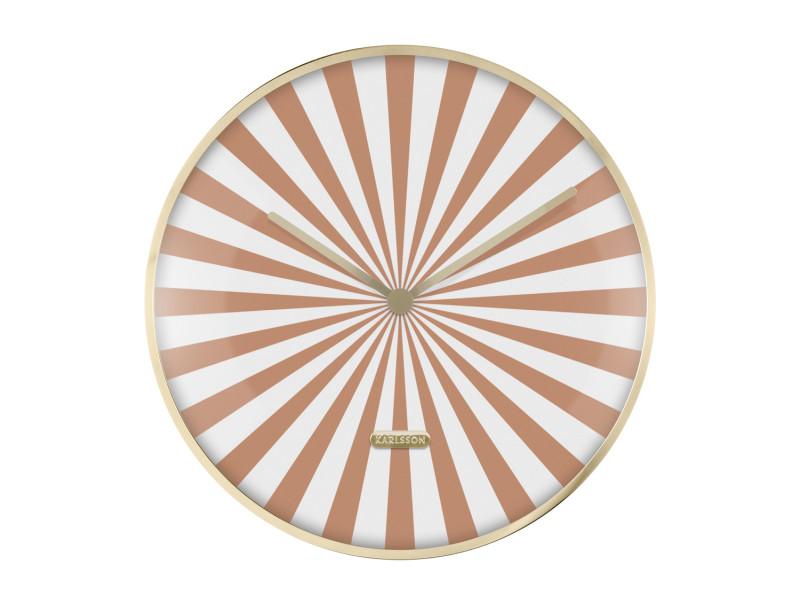 present time Wall Clock Candy Swirl Dome - KA6007SB Soft brown & white