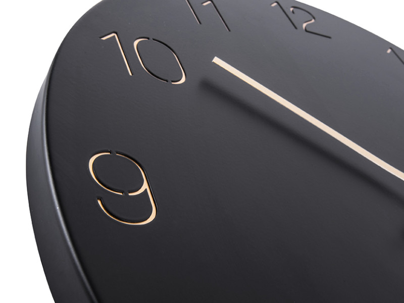 Present Time Wall Clock Charm Engraved Numbers - KA5762BK Black