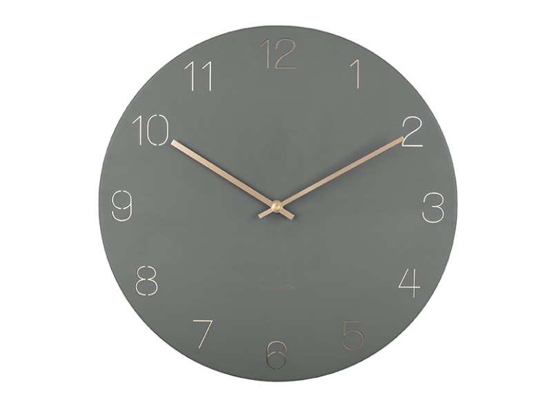 Present Time Wall Clock Charm Engraved Numbers - KA5762GR Jungle Green