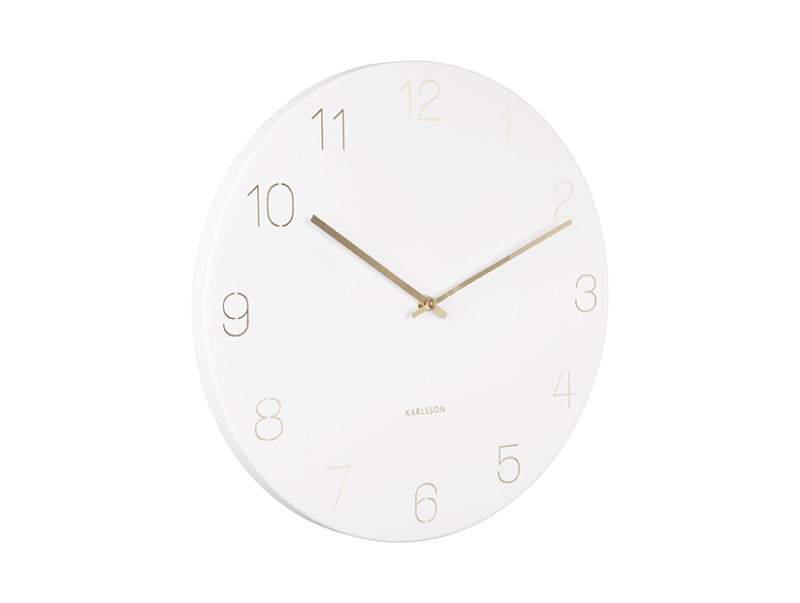 Present Time Wall Clock Charm Engraved Numbers - KA5762WH White