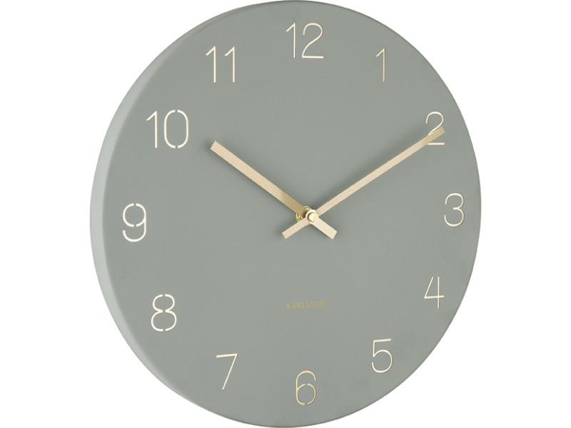 Present Time Wall Clock Charm Engraved Numbers Small - KA5788GR Jungle Green