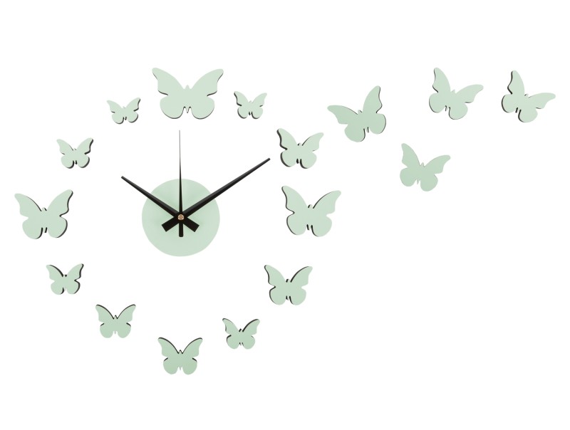 Present Time Wall Clock DIY Butterfly - KA6000LG Soft Green