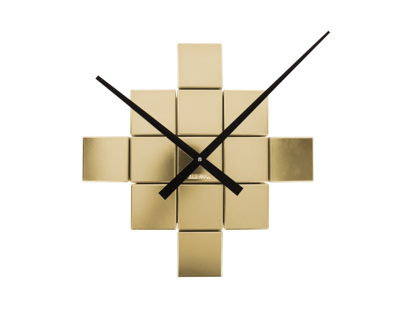 Present Time Wall Clock DIY Cubic Metallic - KA5974GD Metallic Gold
