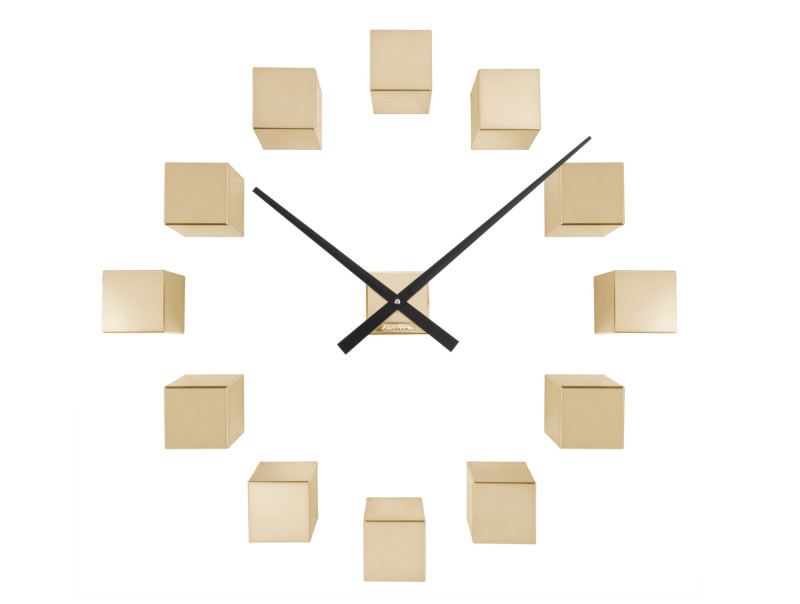 present time Wall Clock DIY Cubic Metallic - KA5974GD Metallic gold