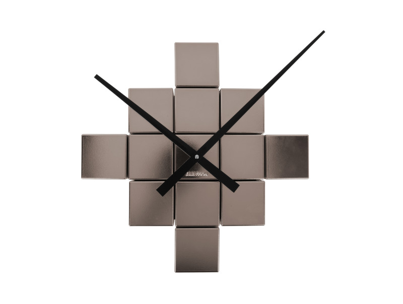 Present Time Wall Clock DIY Cubic Metallic - KA5974GY Metallic Dark Grey