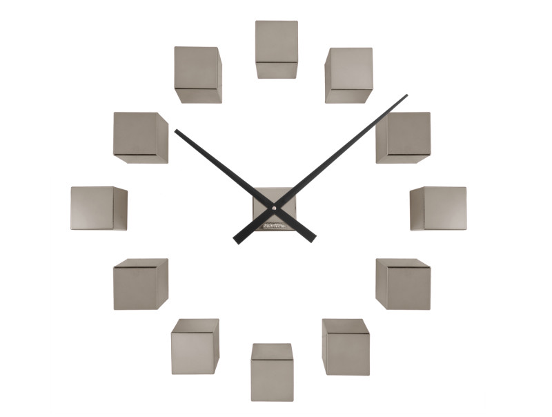 present time Wall Clock DIY Cubic Metallic - KA5974GY Metallic dark grey