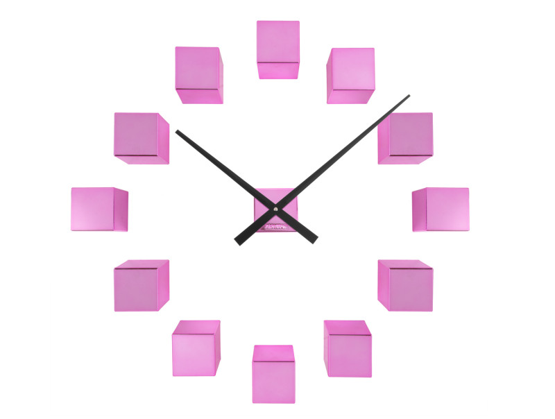 present time Wall Clock DIY Cubic Metallic - KA5974PI Metallic dark pink