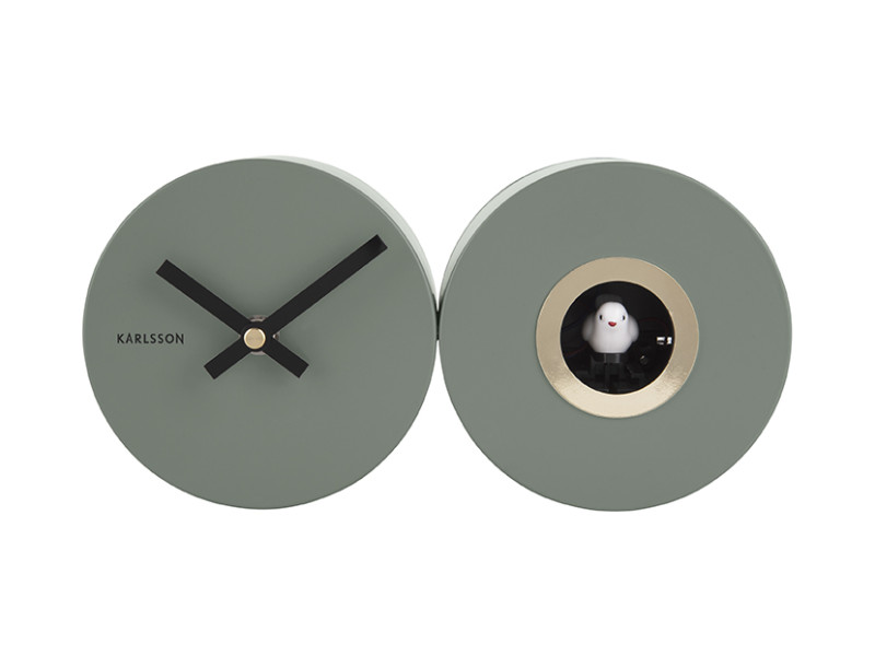 Present Time Wall Clock Duo Cuckoo - KA5789GR Jungle Green