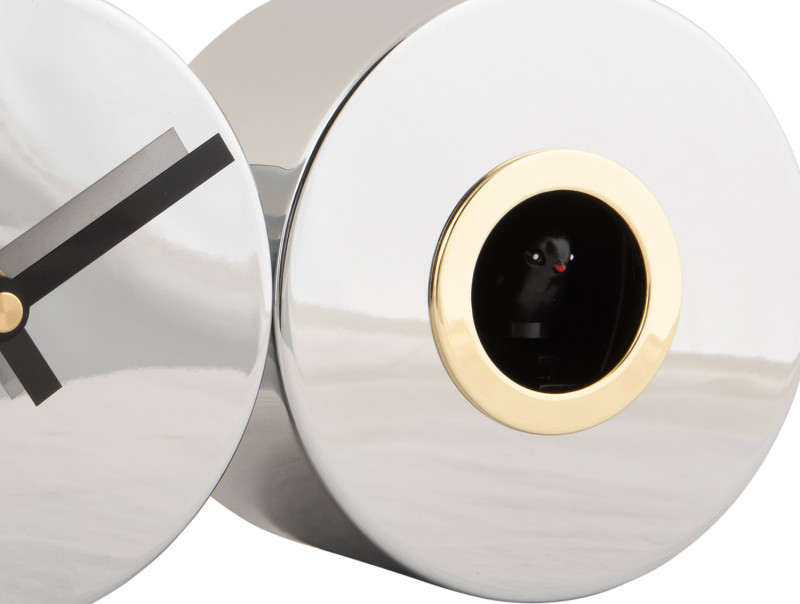 Present Time Wall Clock Duo Cuckoo Plated - KA5789CH Chrome Plated
