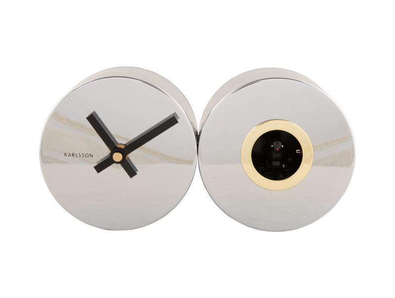 present time Wall Clock Duo Cuckoo Plated - KA5789CH Chrome plated
