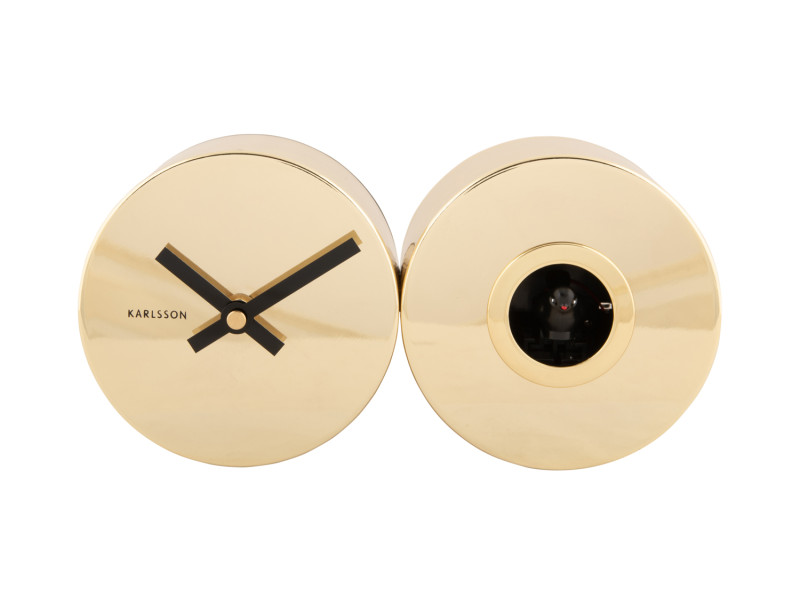 present time Wall Clock Duo Cuckoo Plated - KA5789GD Gold plated