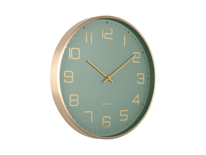 Present Time Wall Clock Elegance Glow - KA5973GR Jungle Green