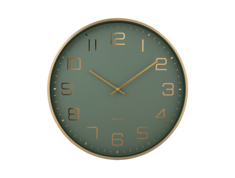 Present Time Wall Clock Elegance Glow - KA5973GR Jungle Green