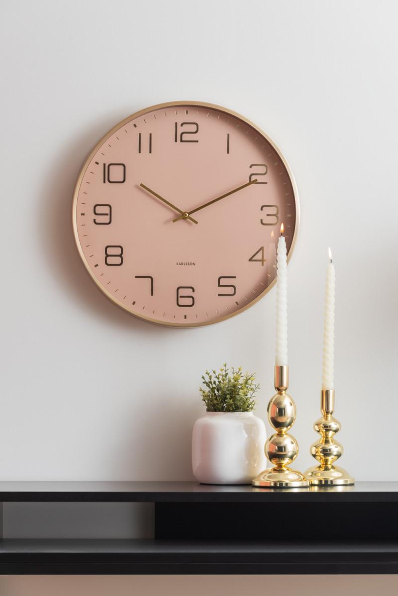 Present Time Wall Clock Elegance Glow - KA5973LB Soft Brown