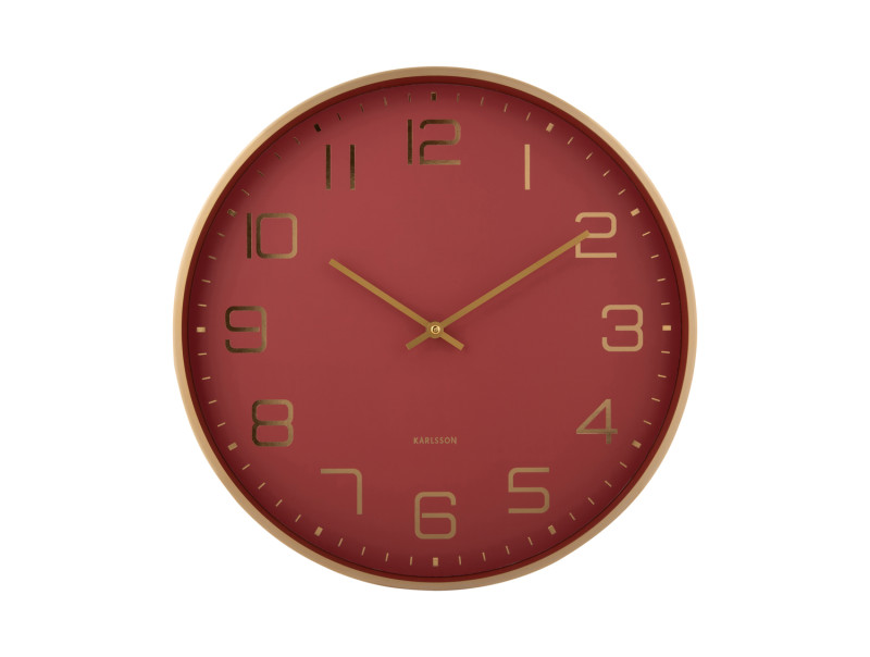 Present Time Wall Clock Elegance Glow - KA5973RD Red Ochre
