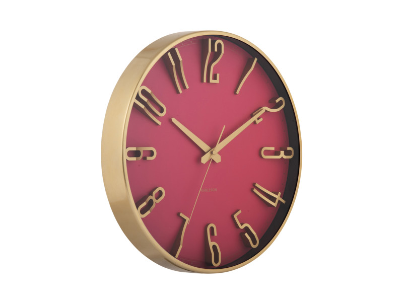 Present Time Wall Clock Elevated Glam - KA6016PI Metallic Dark Pink