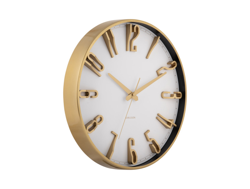 Present Time Wall Clock Elevated Glam - KA6016WH Metallic White