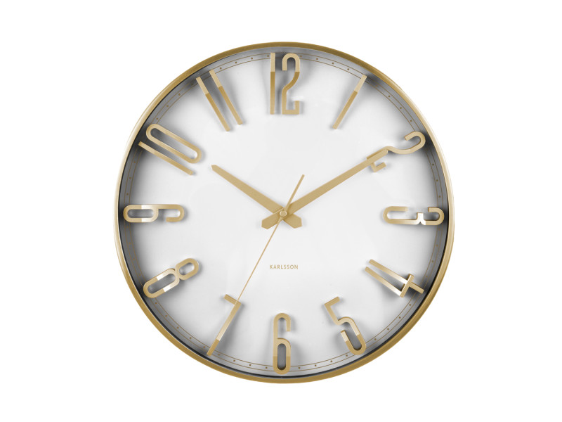 present time Wall Clock Elevated Glam - KA6016WH Metallic white