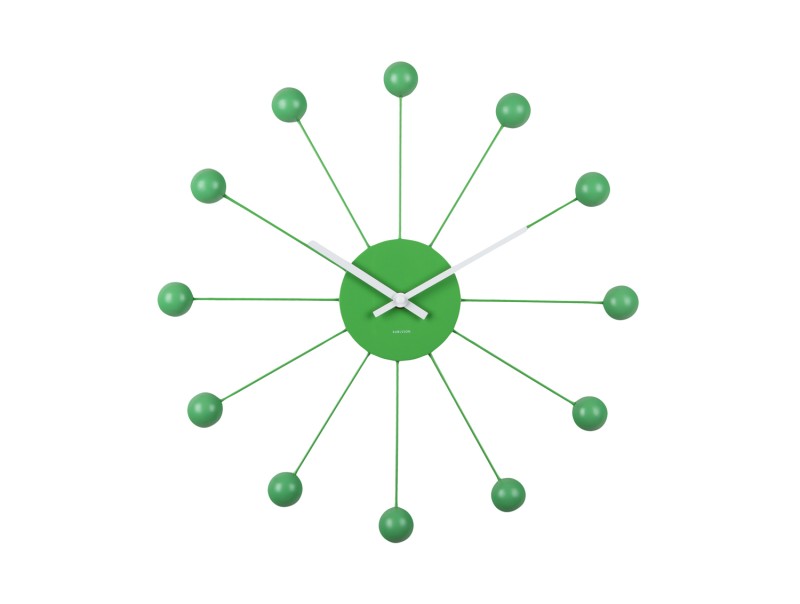 present time Wall Clock Funky Spider - KA5977BG Bright green