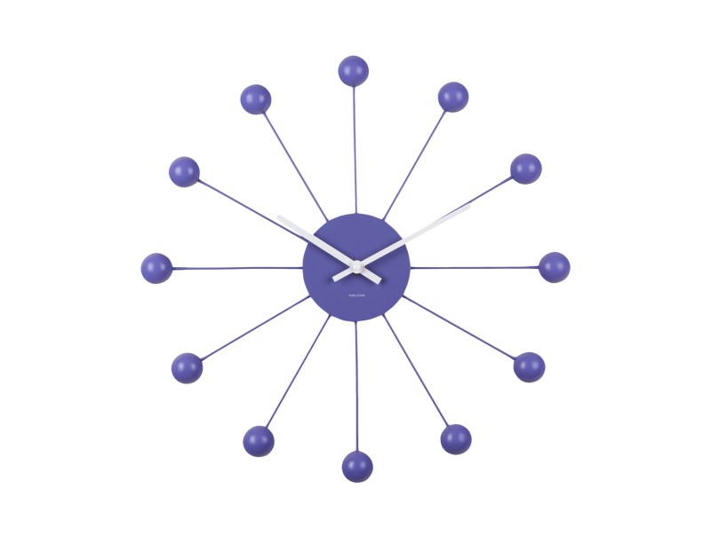 present time Wall Clock Funky Spider - KA5977PU Bright purple