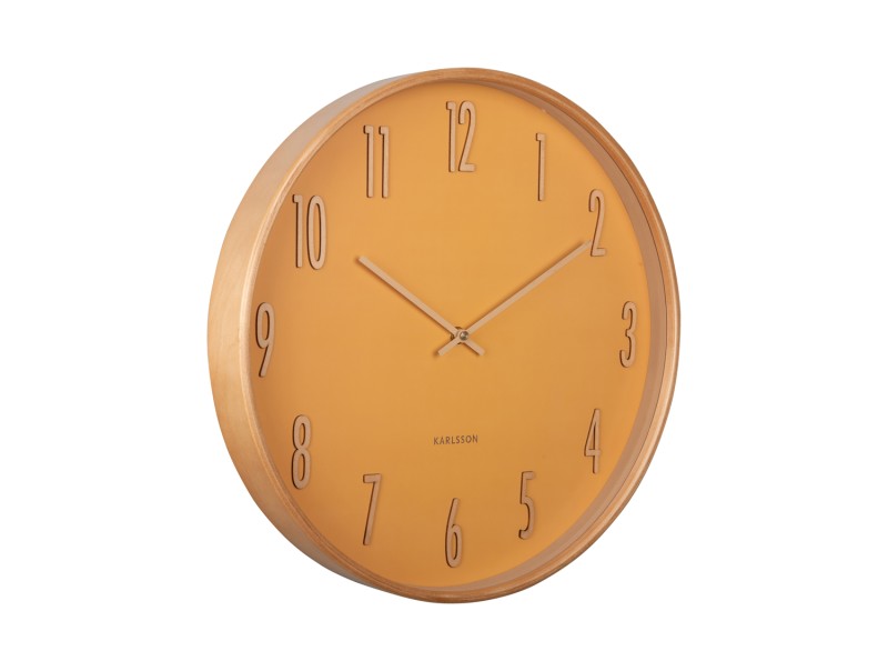 present time Wall Clock Gracil - KA5996YE Ochre yellow