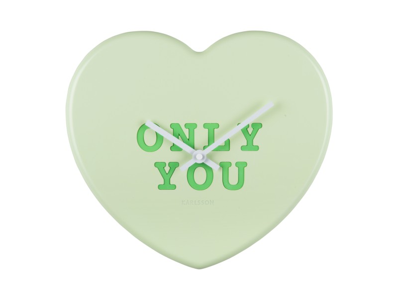 Present Time Wall Clock Heart Candy - KA5985LG Soft Green